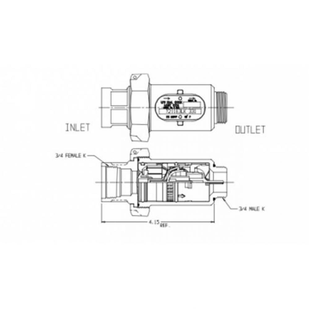 7211-3LK 332 IDLCK UFR-M2 3/4 F K X 3/4 M K-NL