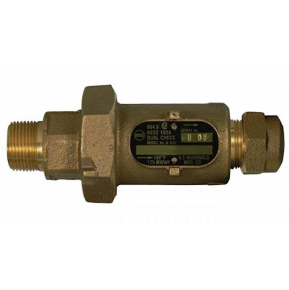 711-3MV 33 INLINE DLCHK 3/4 MNPTx3/4 CTS-NL