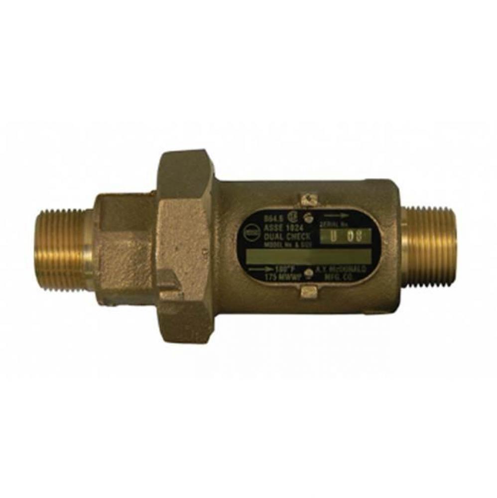 711-3BA 44 INLINE DCHK 3/4 MMTRx3/4 MMTR-NL
