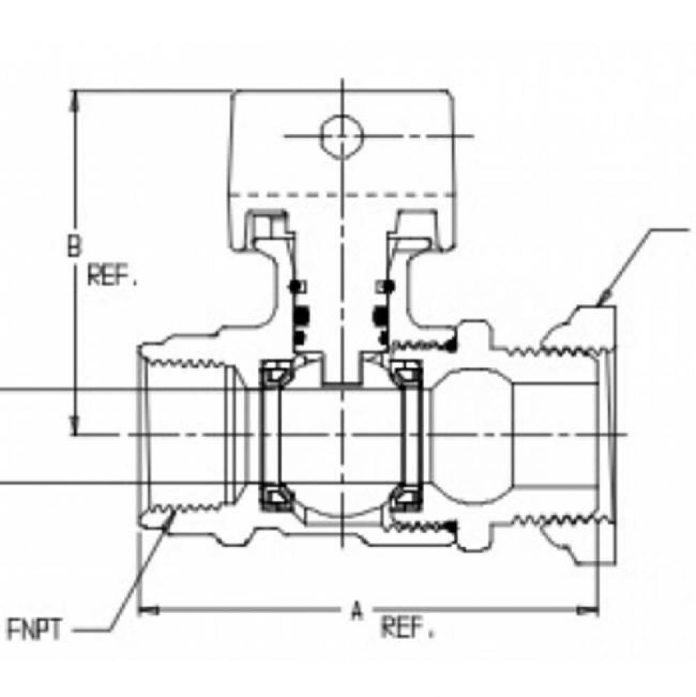 76101Y 1X3/4X02 BALL VALVE FNPT X YOKE - NL