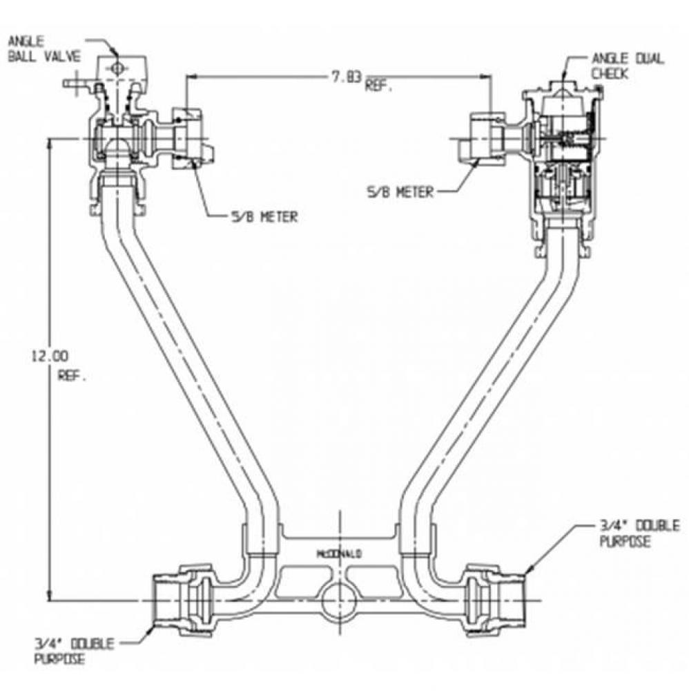 720-107WDLL 33 HxH MTRSTR SPBVxFPDCK L/NUTS&CONNS