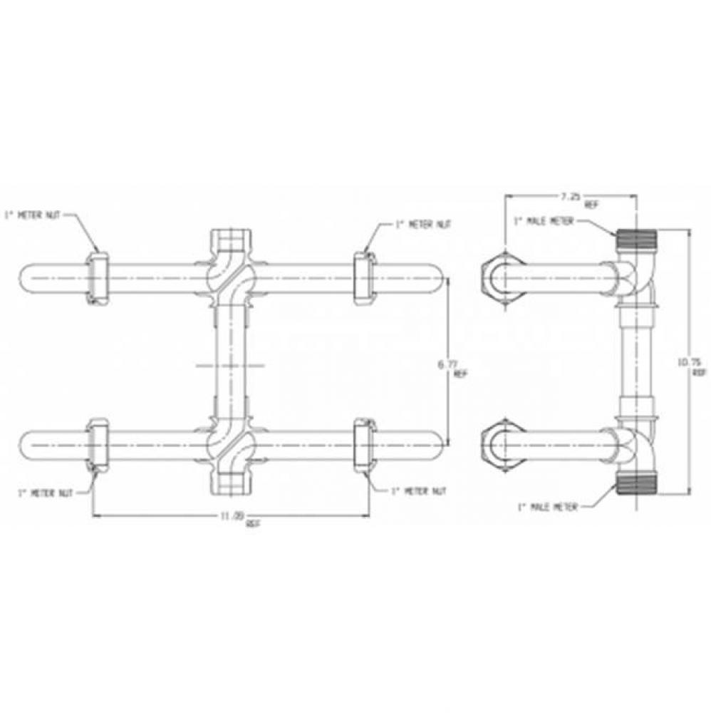 758-4--NN X419 CRAB TANDEM RSTR M NUT X M NUT
