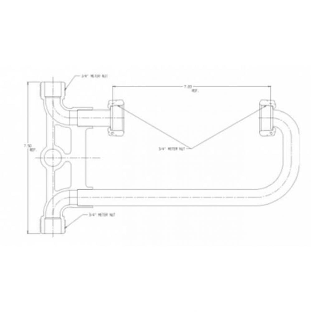 718M2--NN V TO H INLINE RSTR M NUT X M NUT