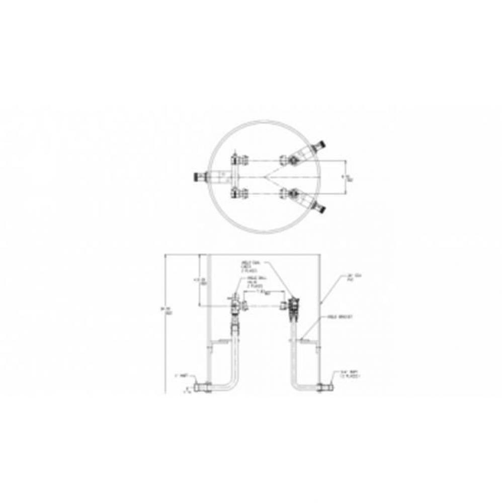 787-248WWPP 43X21 DUAL RISER PIT BRKT SPBV X SPBV