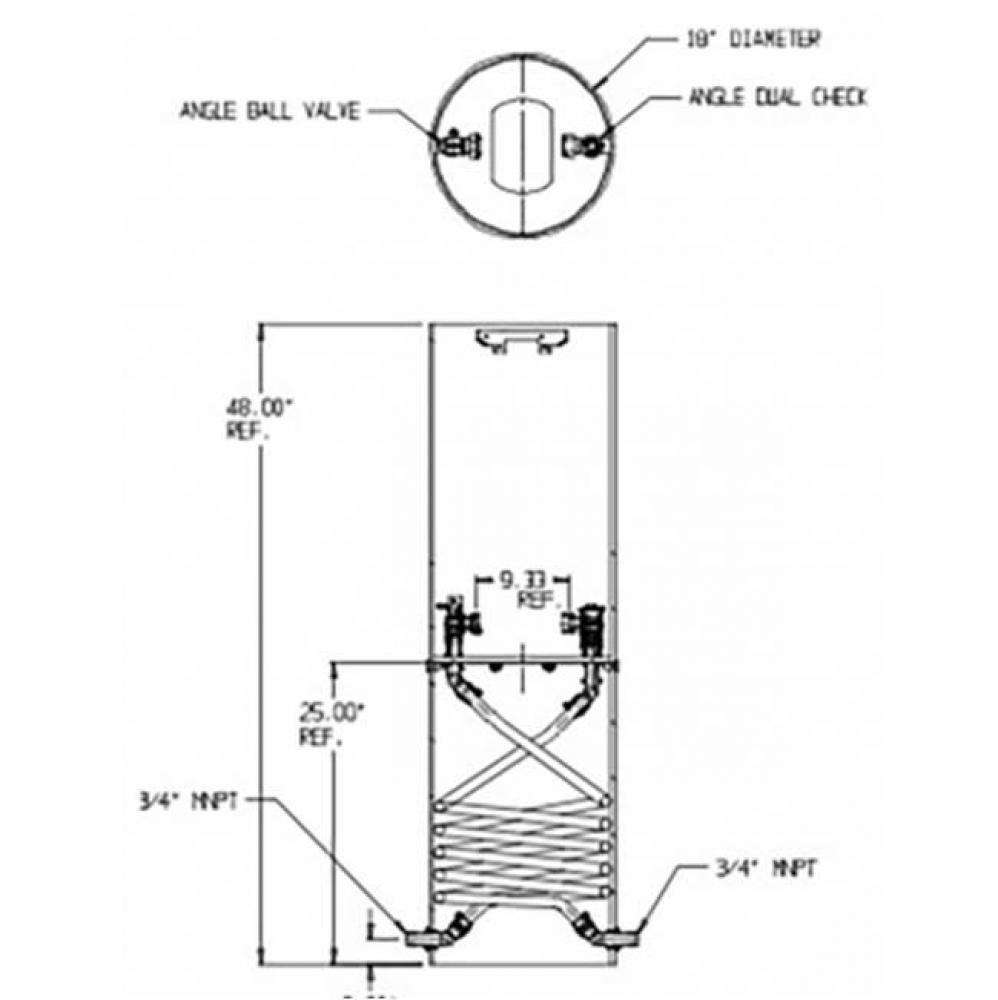 791-348QFPP 430X18 DUAL COIL SPBVxFPDCK MNPT X MNPT