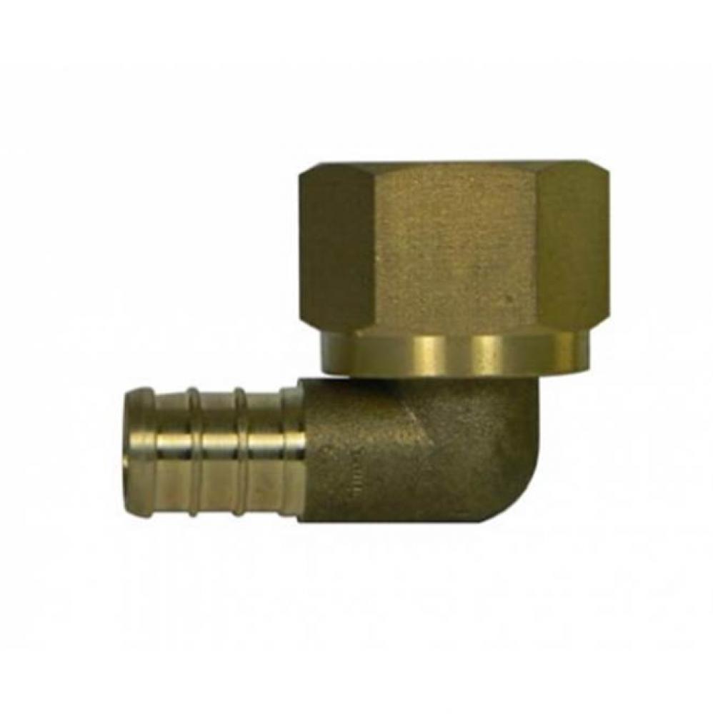 72392B 1/2 SWIVEL ELBOW 90 DEG PEX X FNPT BRS NUT-NL