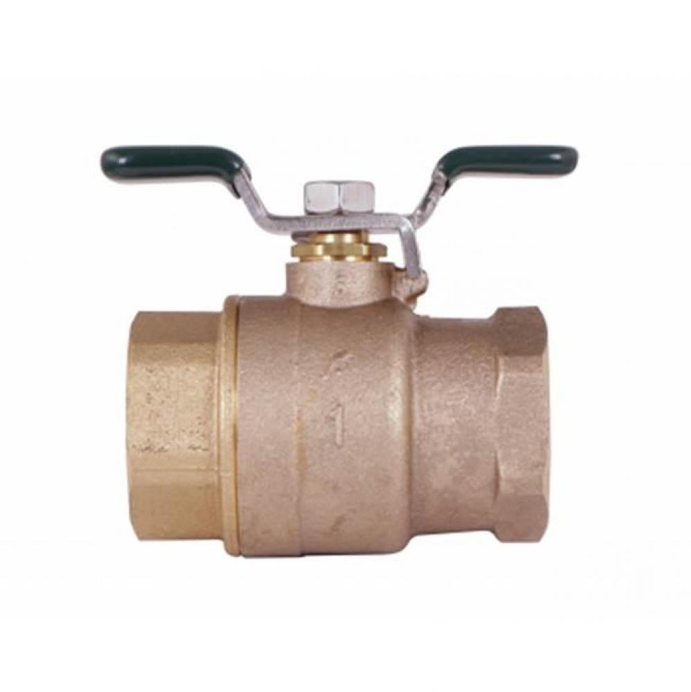 72036TX 1 1/4 BRNZ BDY BALL VALVE W/SS T HDL & NUT - FNPT