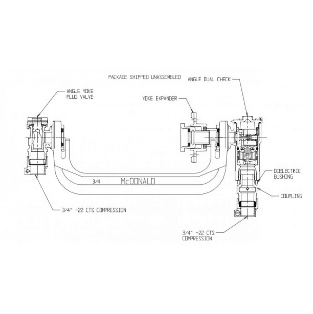 714Z3--JJCC 44 YOKE ASSY-FLR FPABVxFLR FPABV-BLK