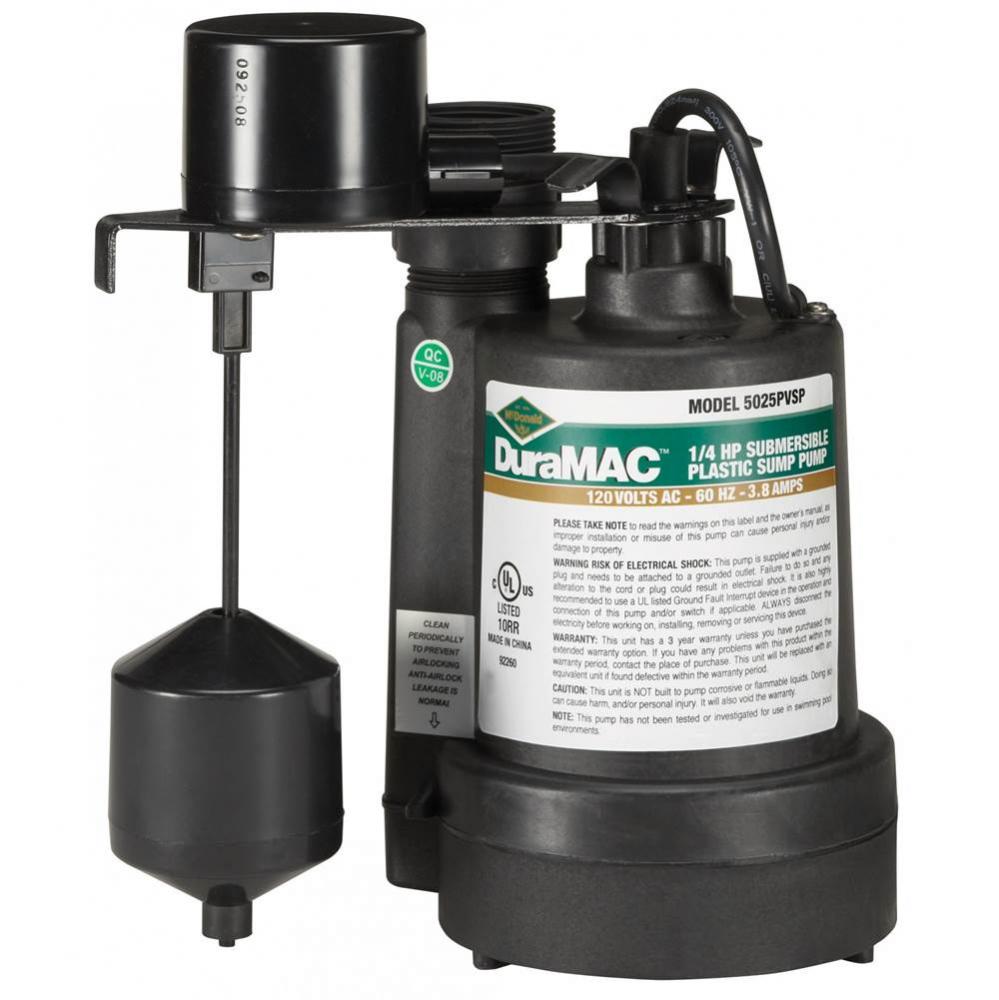 5025Pvsp Pl Sump Pump 1/4Hp Vertical