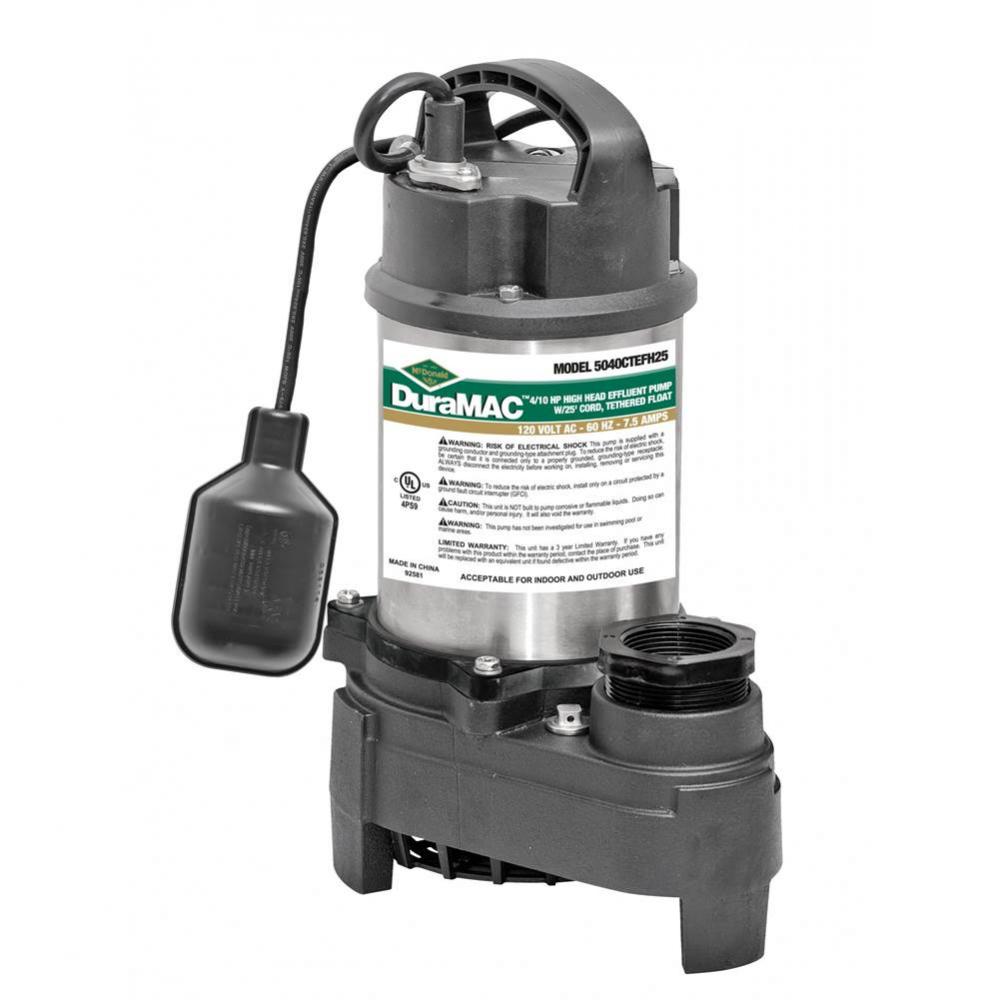 5040Ctefh25 Effluent Pump 4/10Hp 115V 1Ph Hh