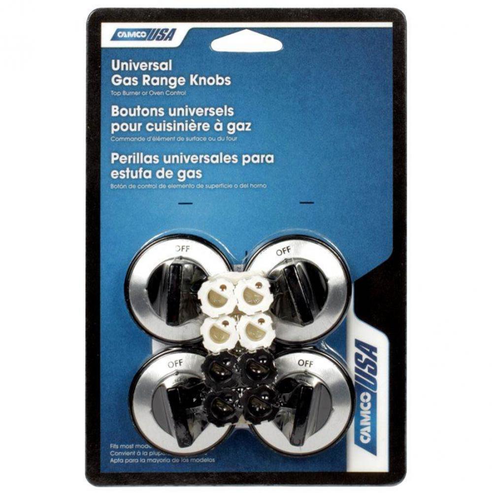 Knob Kit Black Gas Range Top Burner 4/Card