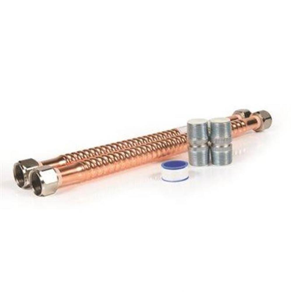 Water Heat Conn Kit 15'' Universal 3/4'' Copper Water Connector