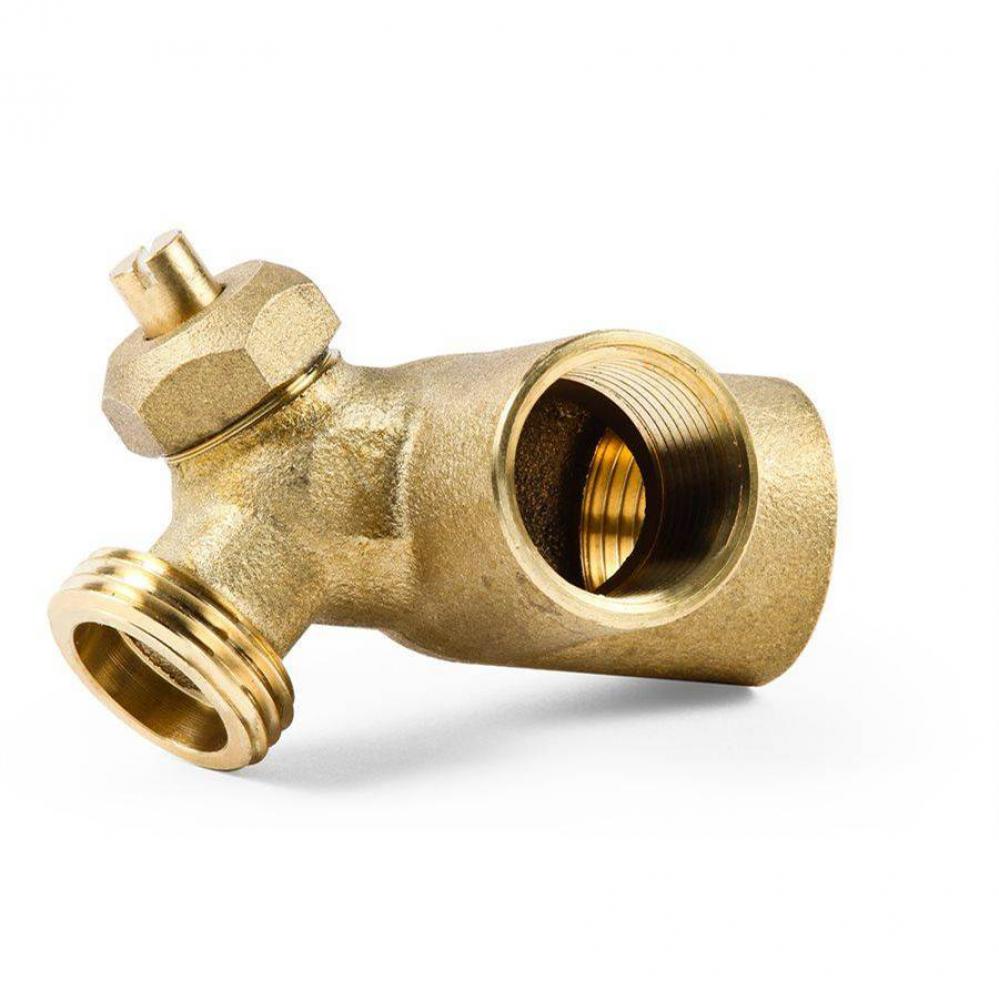 WH Drain Valve - Brass w/ Recirculation Elbow