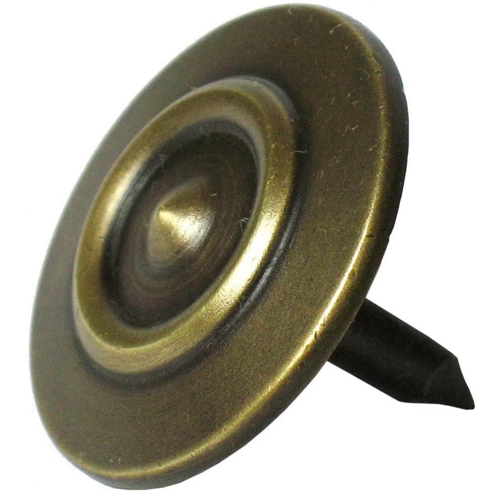 Small round double ring brass clavo