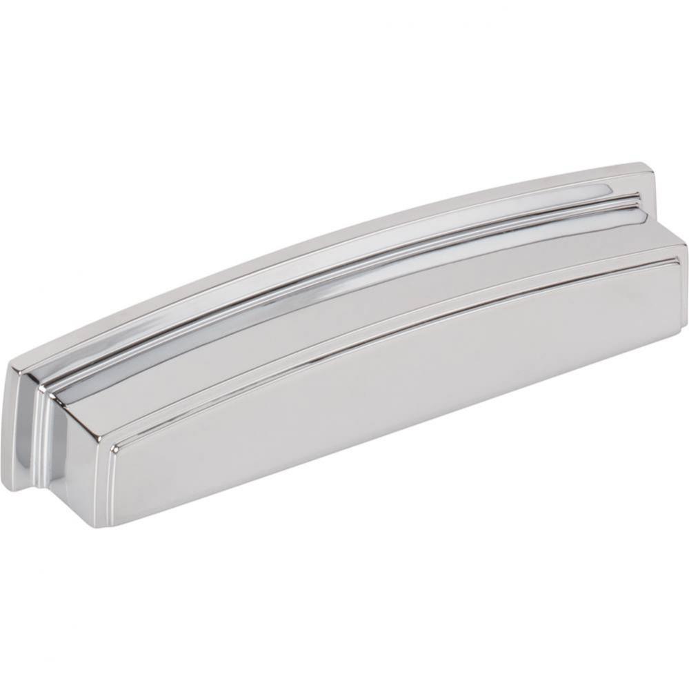 128 mm Center Polished Chrome Square-to-Center Square Renzo Cabinet Cup Pull