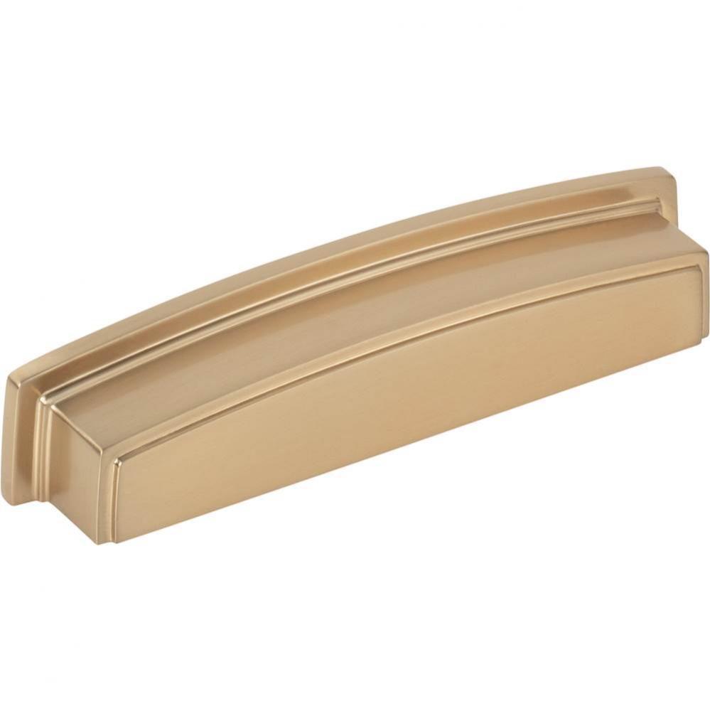 128 mm Center Satin Bronze Square-to-Center Square Renzo Cabinet Cup Pull