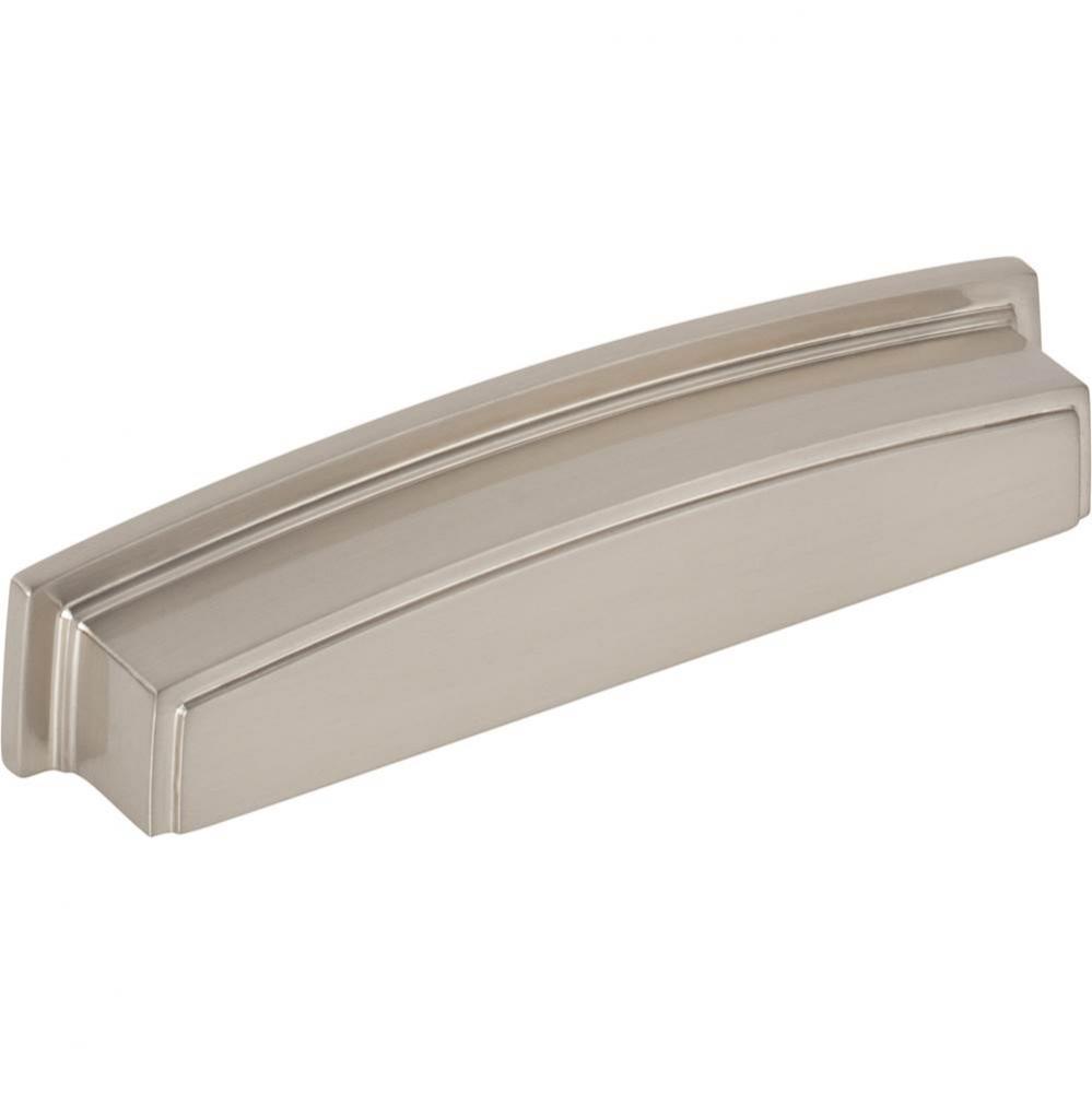 128 mm Center Satin Nickel Square-to-Center Square Renzo Cabinet Cup Pull