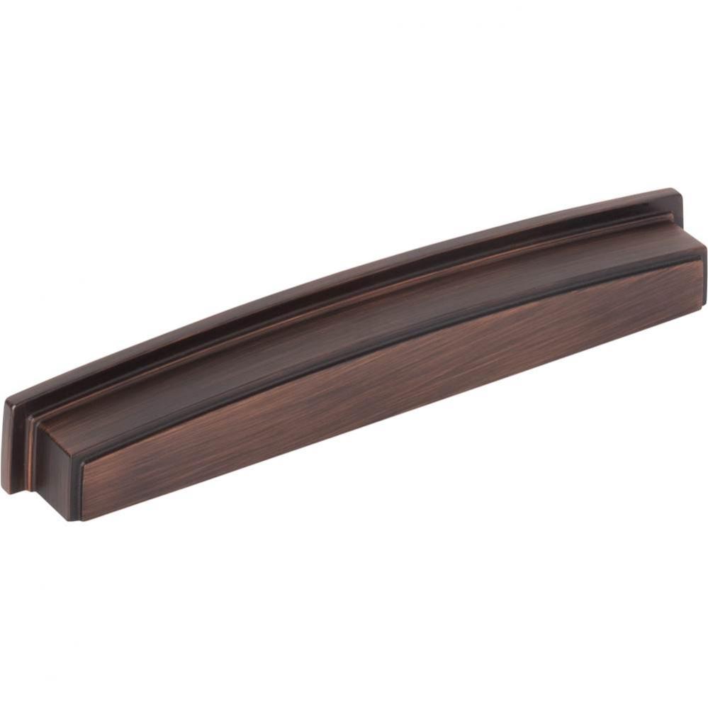 192 mm Center Brushed Oil Rubbed Bronze Square-to-Center Square Renzo Cabinet Cup Pull