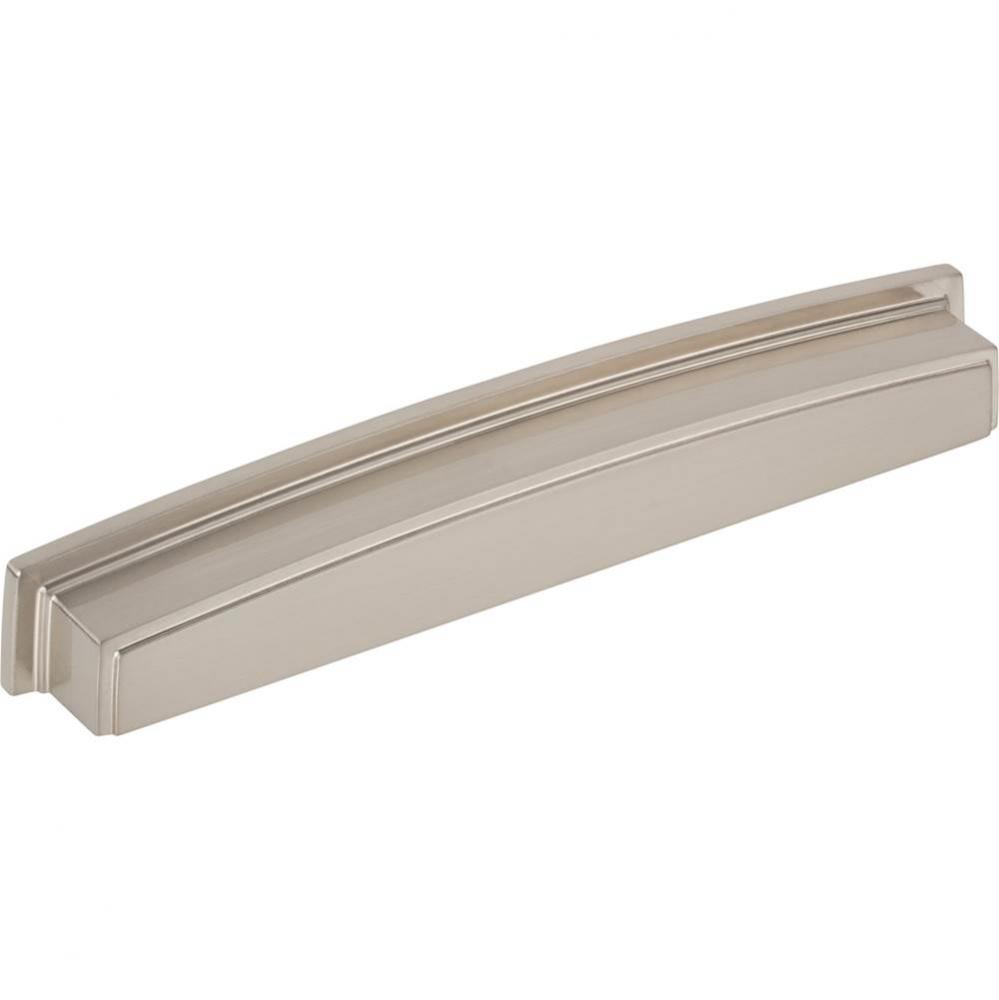 192 mm Center Satin Nickel Square-to-Center Square Renzo Cabinet Cup Pull