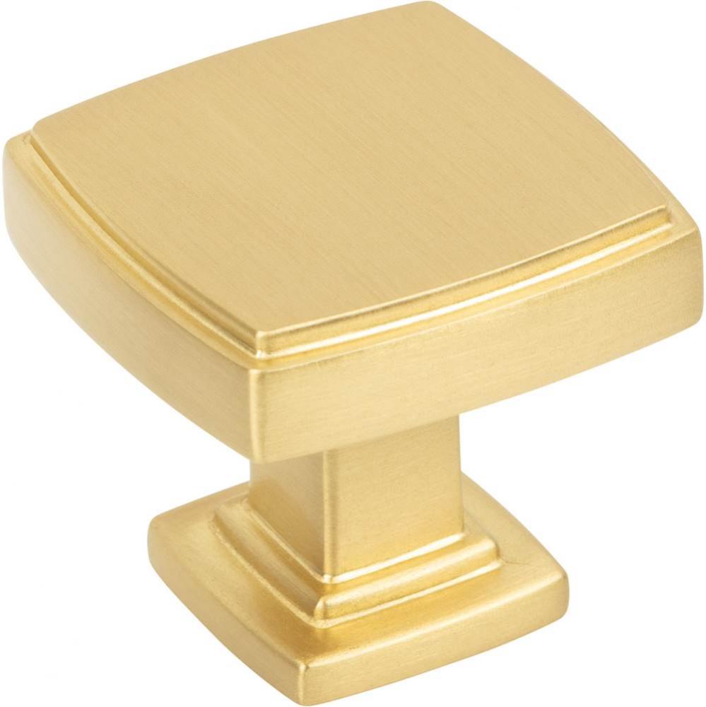 1-1/4'' Overall Length Brushed Gold Square Renzo Cabinet Knob