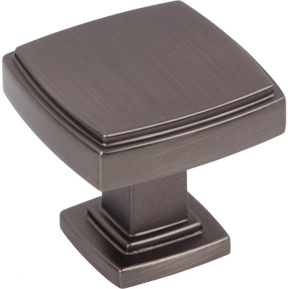 1-1/4'' Overall Length Brushed Pewter Square Renzo Cabinet Knob