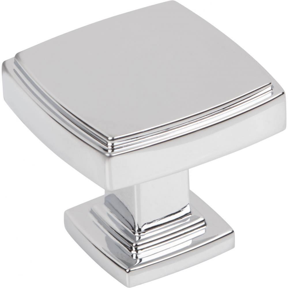 1-1/4'' Overall Length Polished Chrome Square Renzo Cabinet Knob