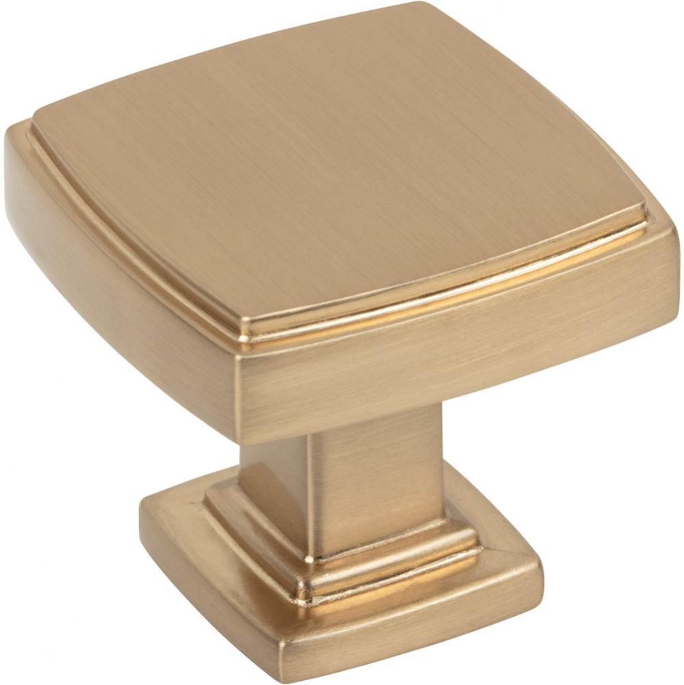 1-1/4'' Overall Length Satin Bronze Square Renzo Cabinet Knob