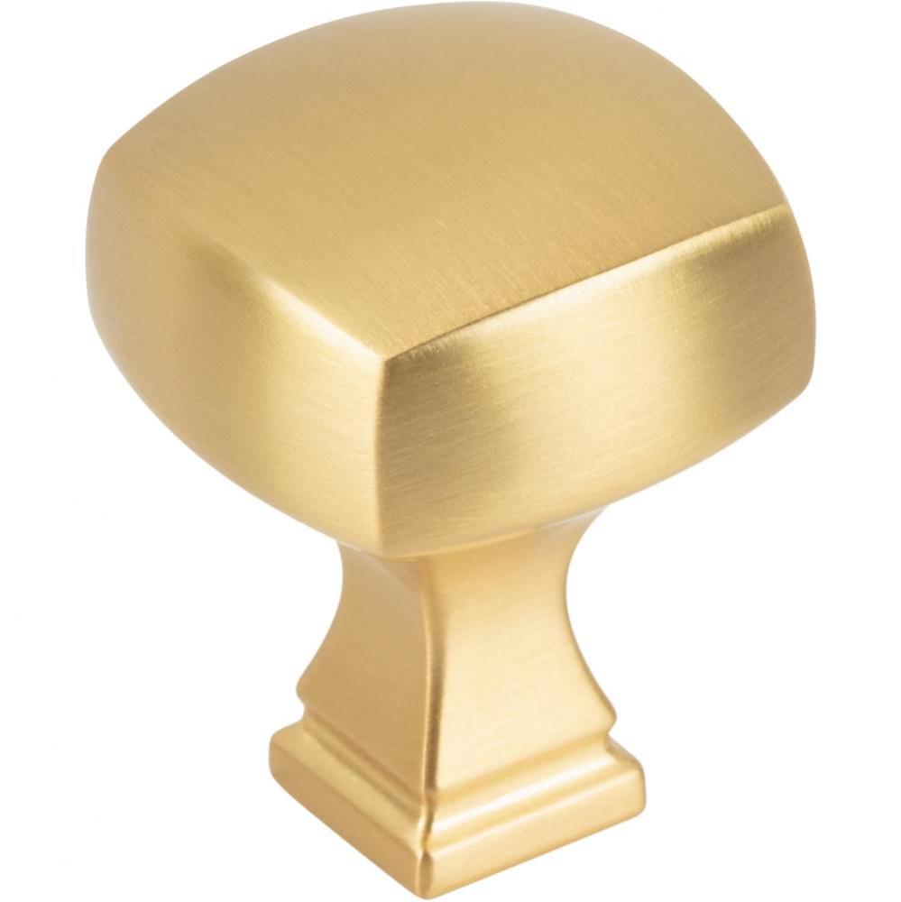 1-1/8'' Overall Length Brushed Gold Square Audrey Cabinet Knob