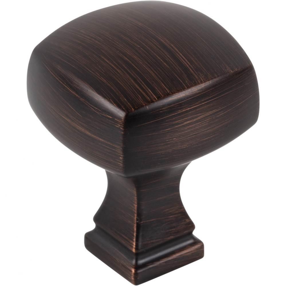 1-1/8'' Overall Length Brushed Oil Rubbed Bronze Square Audrey Cabinet Knob