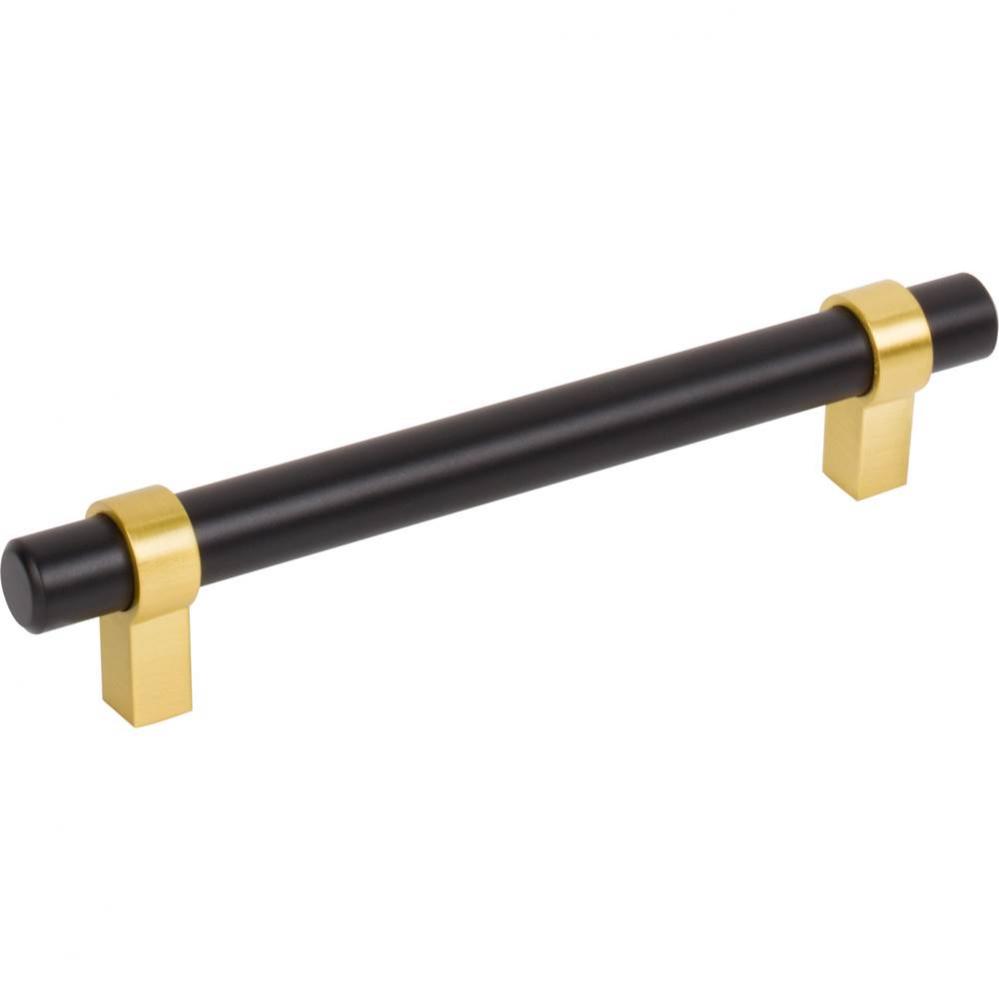 128 mm Center-to-Center Matte Black with Brushed Gold Key Grande Cabinet Bar Pull