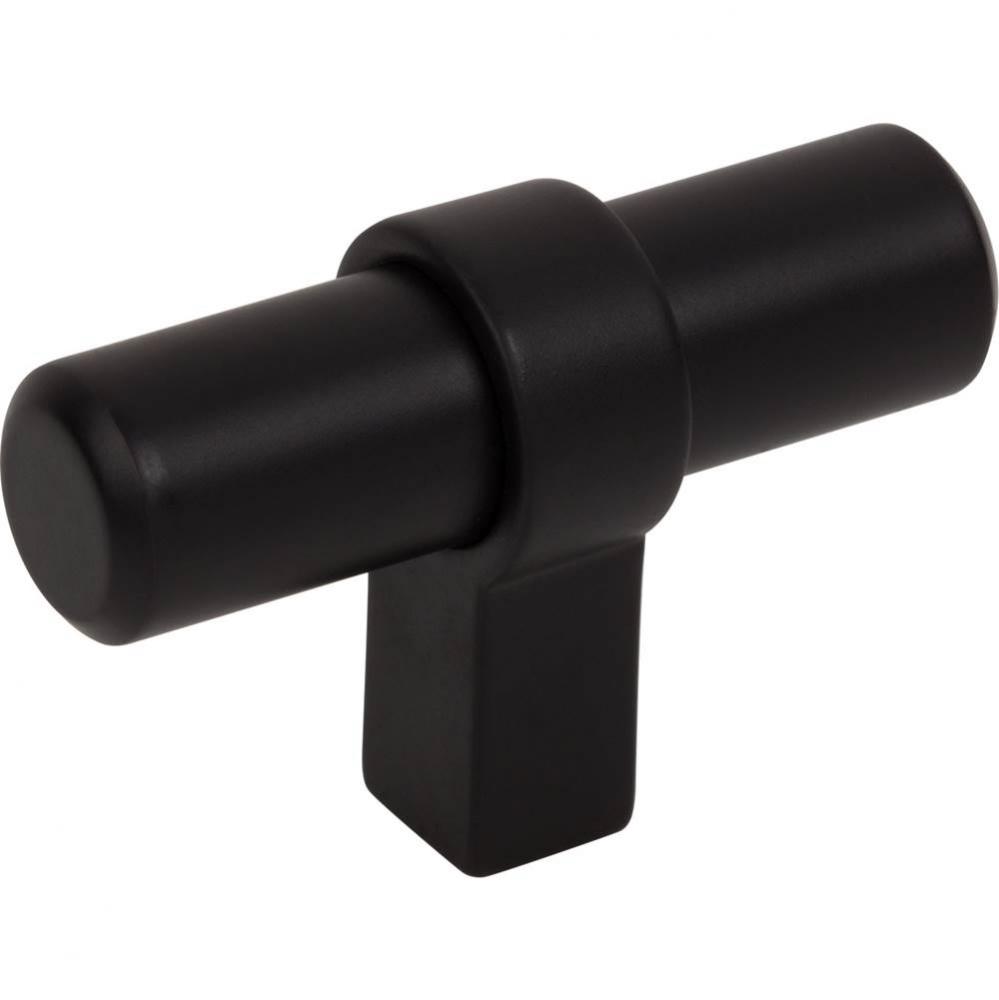 2'' Overall Length Matte Black Key Grande Cabinet ''T'' Knob