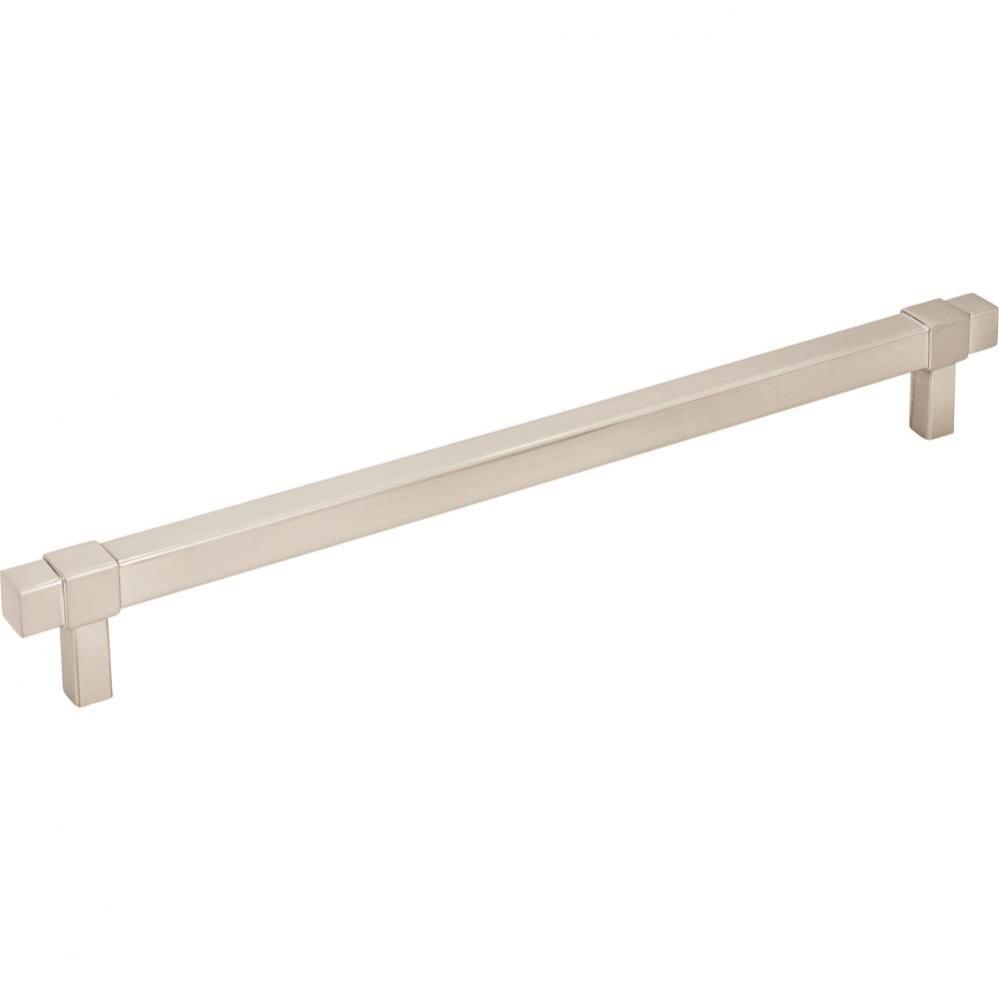 224 mm Center-to-Center Satin Nickel Square Zane Cabinet Pull