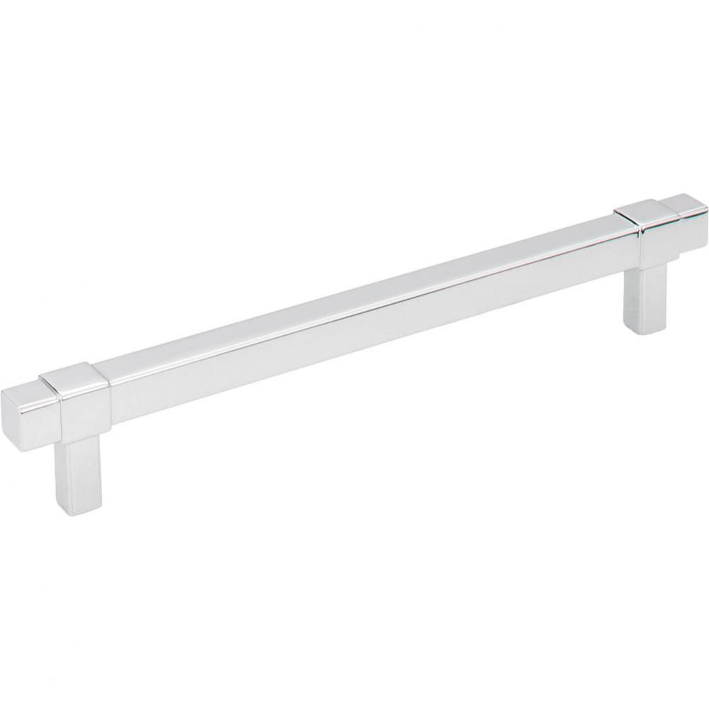 160 mm Center-to-Center Polished Chrome Square Zane Cabinet Pull