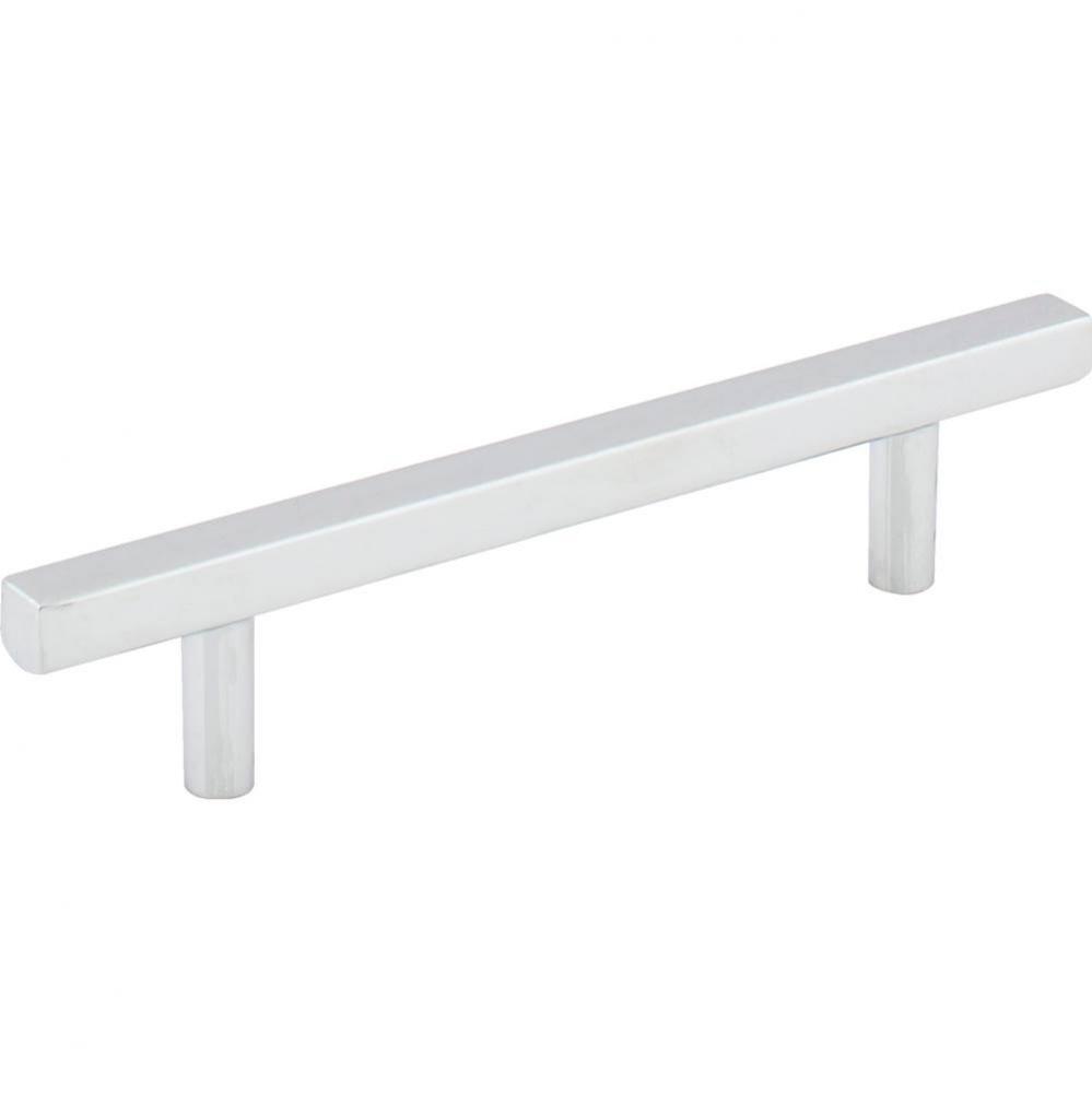 96 mm Center-to-Center Polished Chrome Square Dominique Cabinet Bar Pull