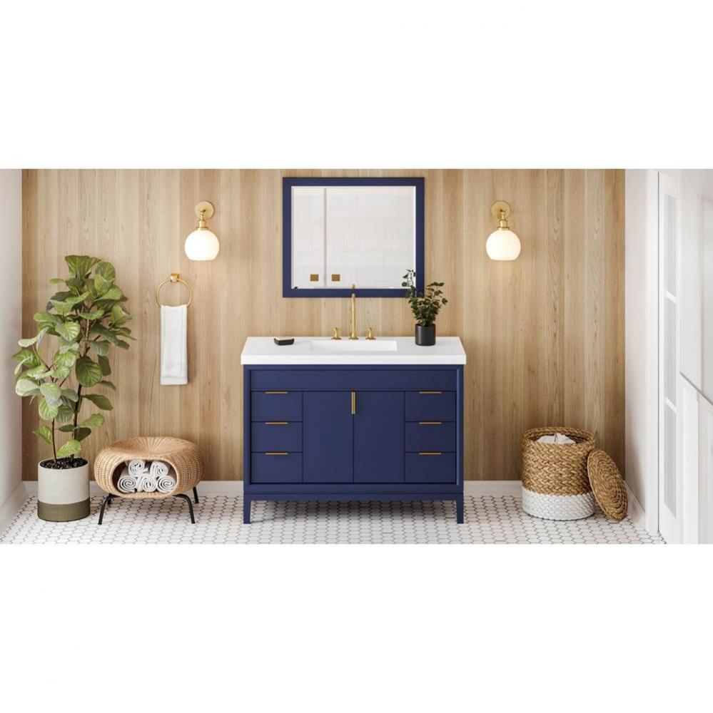 48'' Hale Blue Theodora Vanity, Lavante Cultured Marble Vessel Vanity Top, Integrated Re