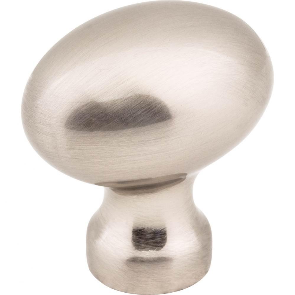 1-3/16'' Overall Length Satin Nickel Football Bordeaux Cabinet Knob