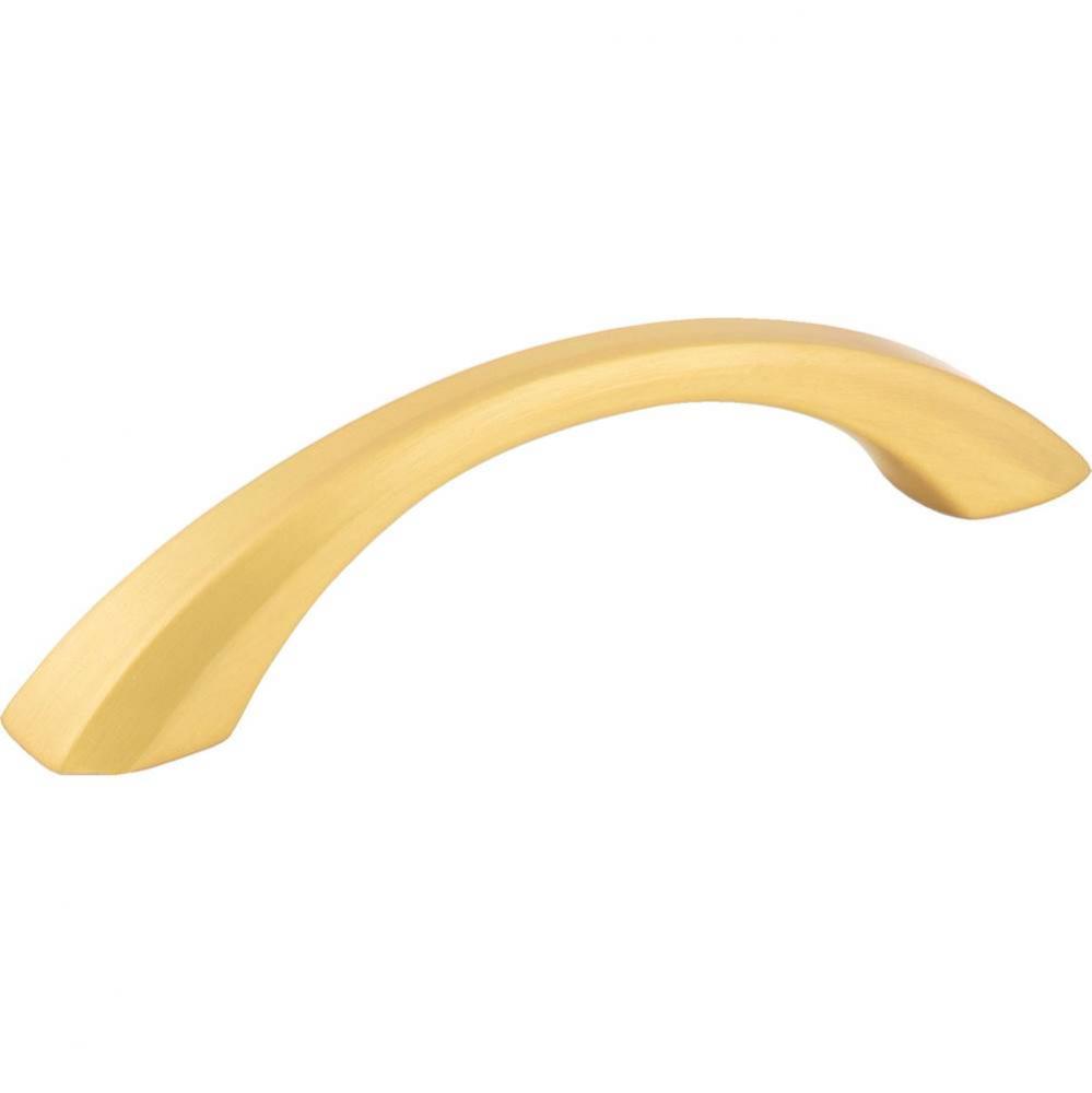 96 mm Center-to-Center Brushed Gold Wheeler Cabinet Pull