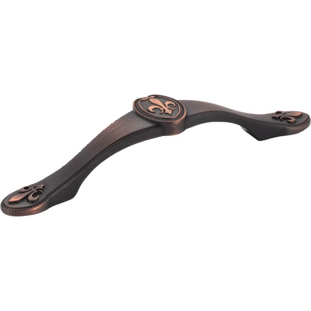 96 mm Center-to-Center Brushed Oil Rubbed Bronze Fleur-de-lis Bienville Cabinet Pull