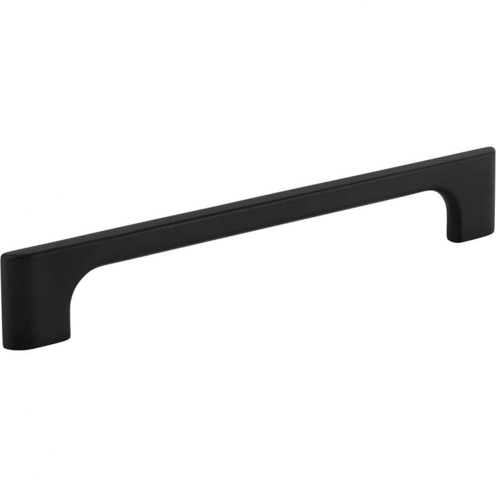 160 mm Center-to-Center Matte Black Asymmetrical Leyton Cabinet Pull