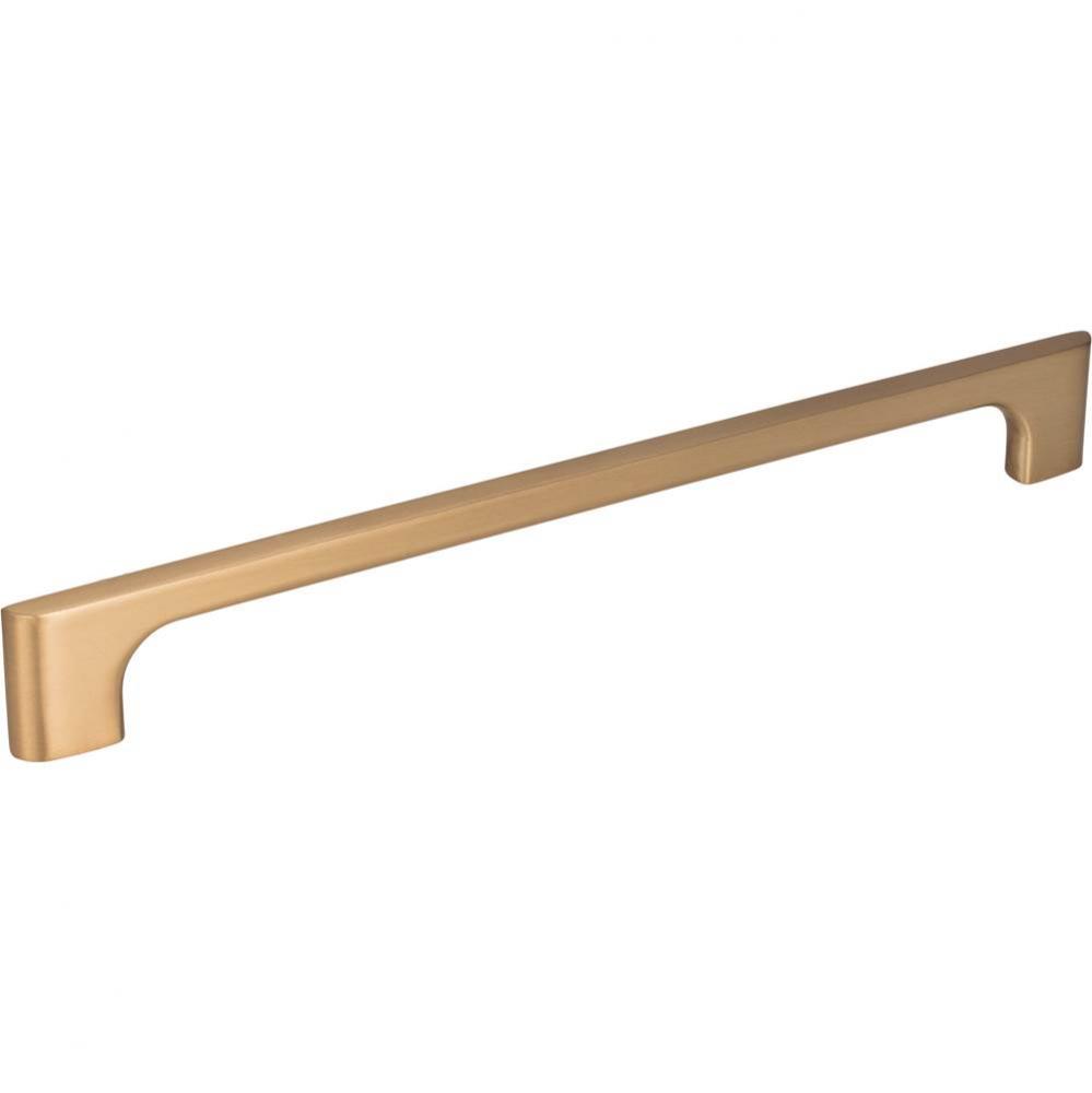 224 mm Center-to-Center Satin Bronze Asymmetrical Leyton Cabinet Pull