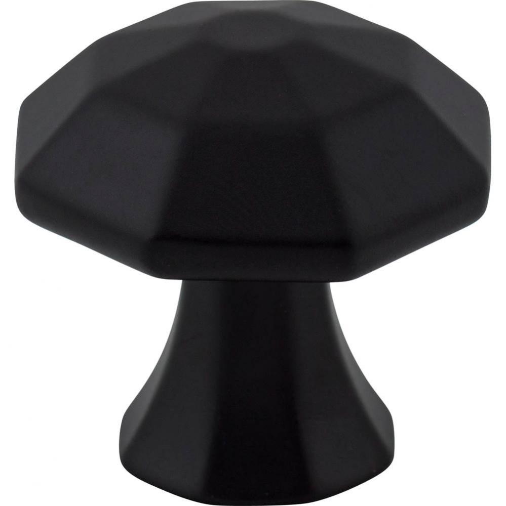 1-1/4'' Overall Length Matte Black Octagonal Wheeler Cabinet Knob