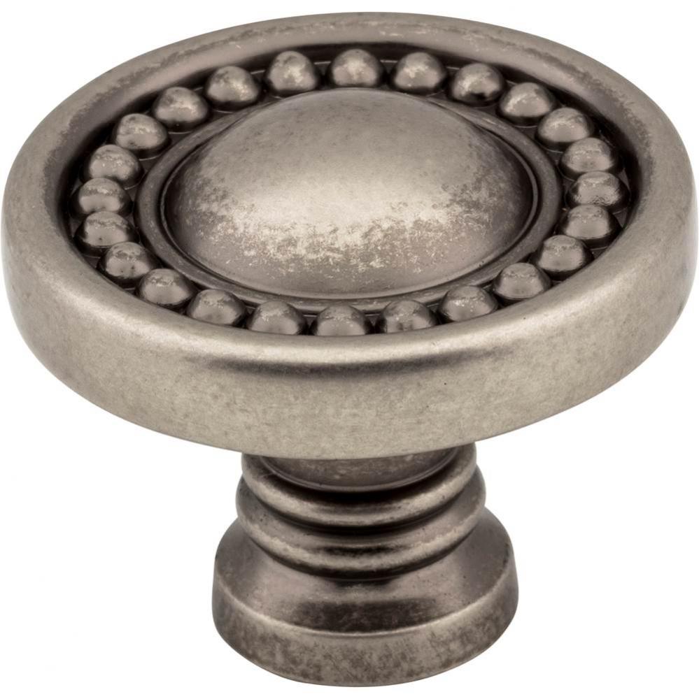 1-3/8'' Diameter Distressed Pewter Beaded Prestige Cabinet Knob