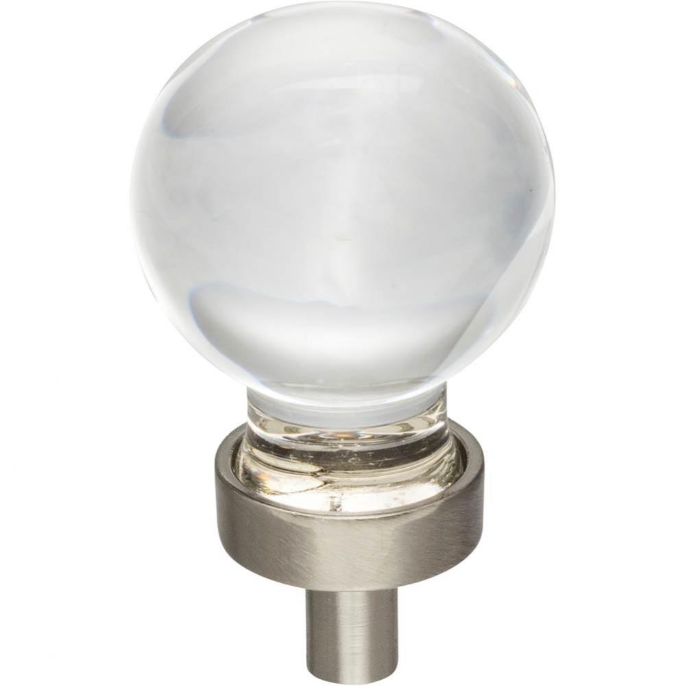 1-1/16'' Diameter Satin Nickel Sphere Glass Harlow Cabinet Knob