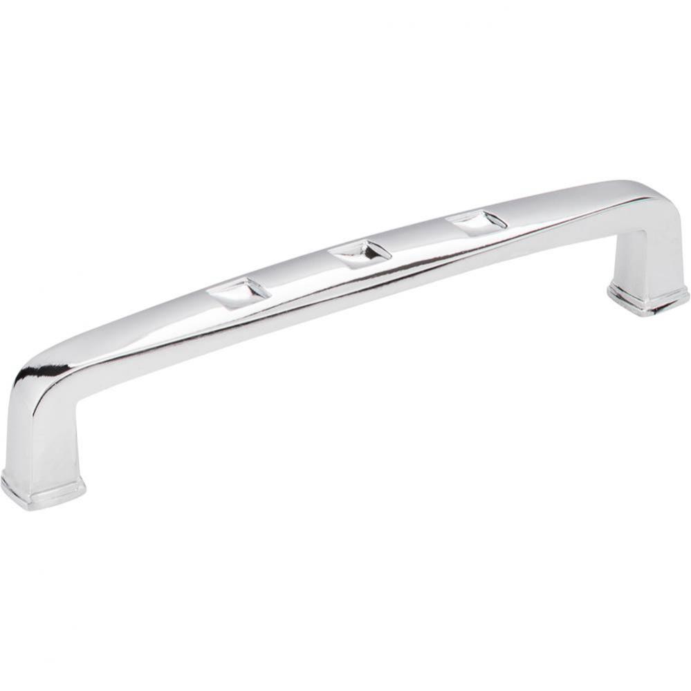 128 mm Center-to-Center Polished Chrome Square Modena Cabinet Pull