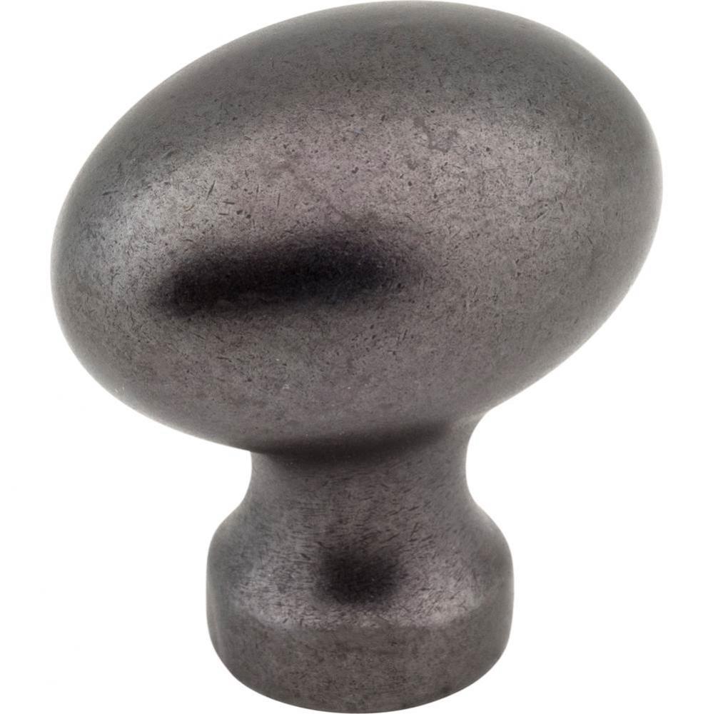 1-3/16'' Overall Length Gun Metal Football Bordeaux Cabinet Knob