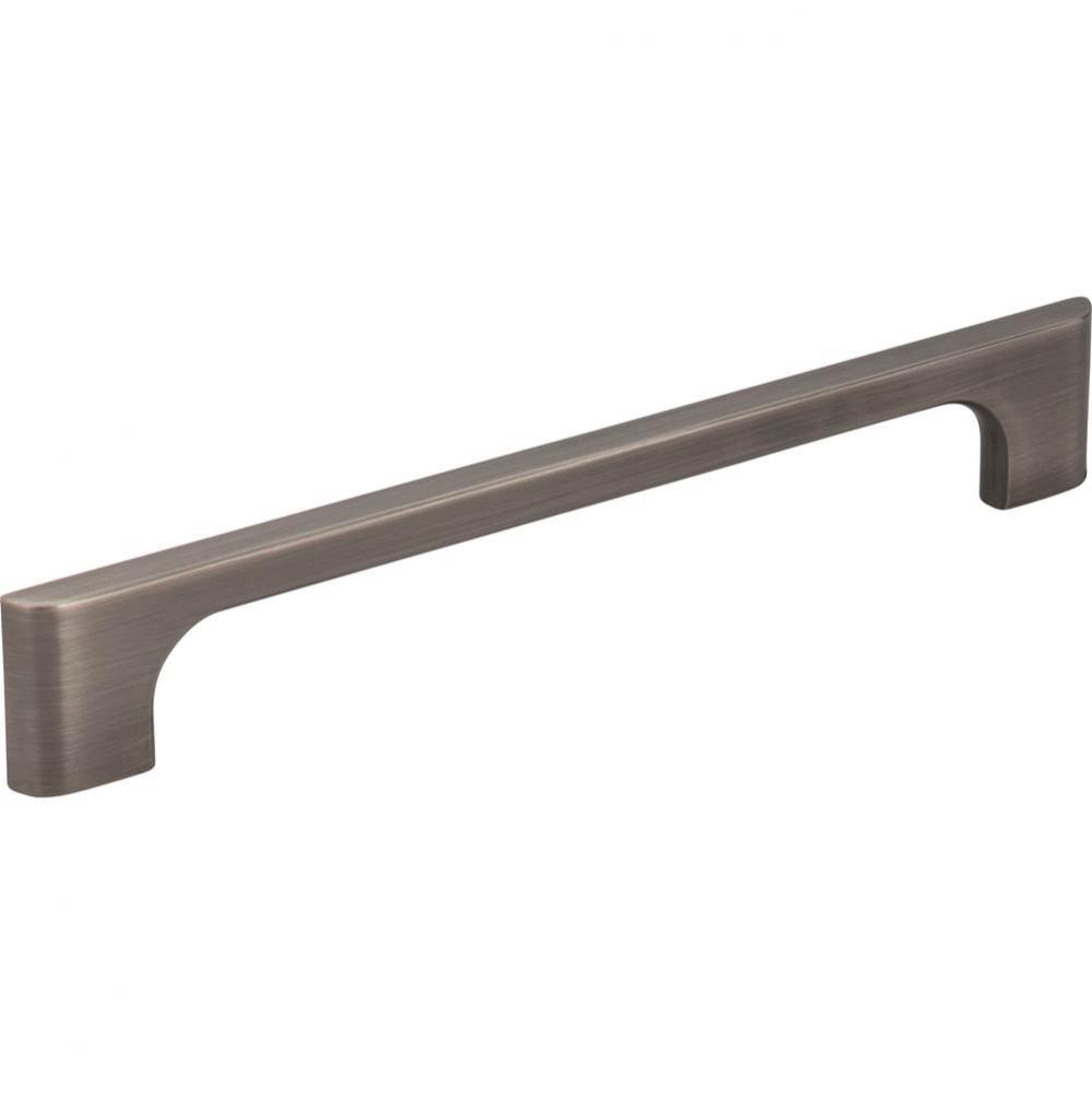 160 mm Center-to-Center Brushed Pewter Asymmetrical Leyton Cabinet Pull