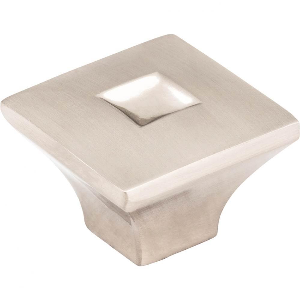 1-3/16'' Overall Length Satin Nickel Square Modena Cabinet Knob