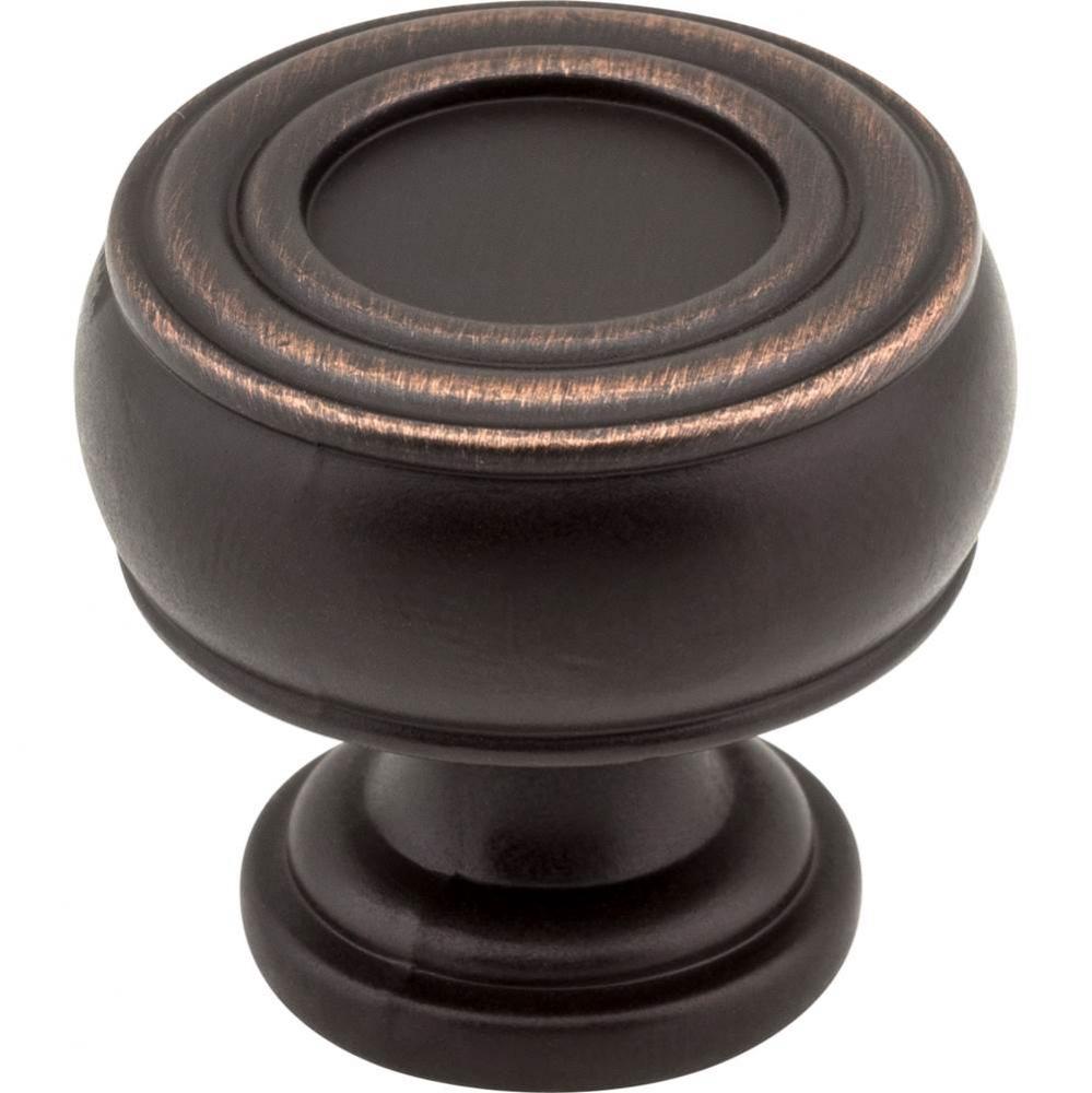 1-3/16'' Diameter Brushed Oil Rubbed Bronze Barrel Bremen 2 Cabinet Knob