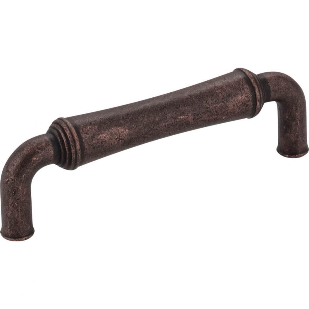 96 mm Center-to-Center Distressed Oil Rubbed Bronze Barrel Bremen 2 Cabinet Pull