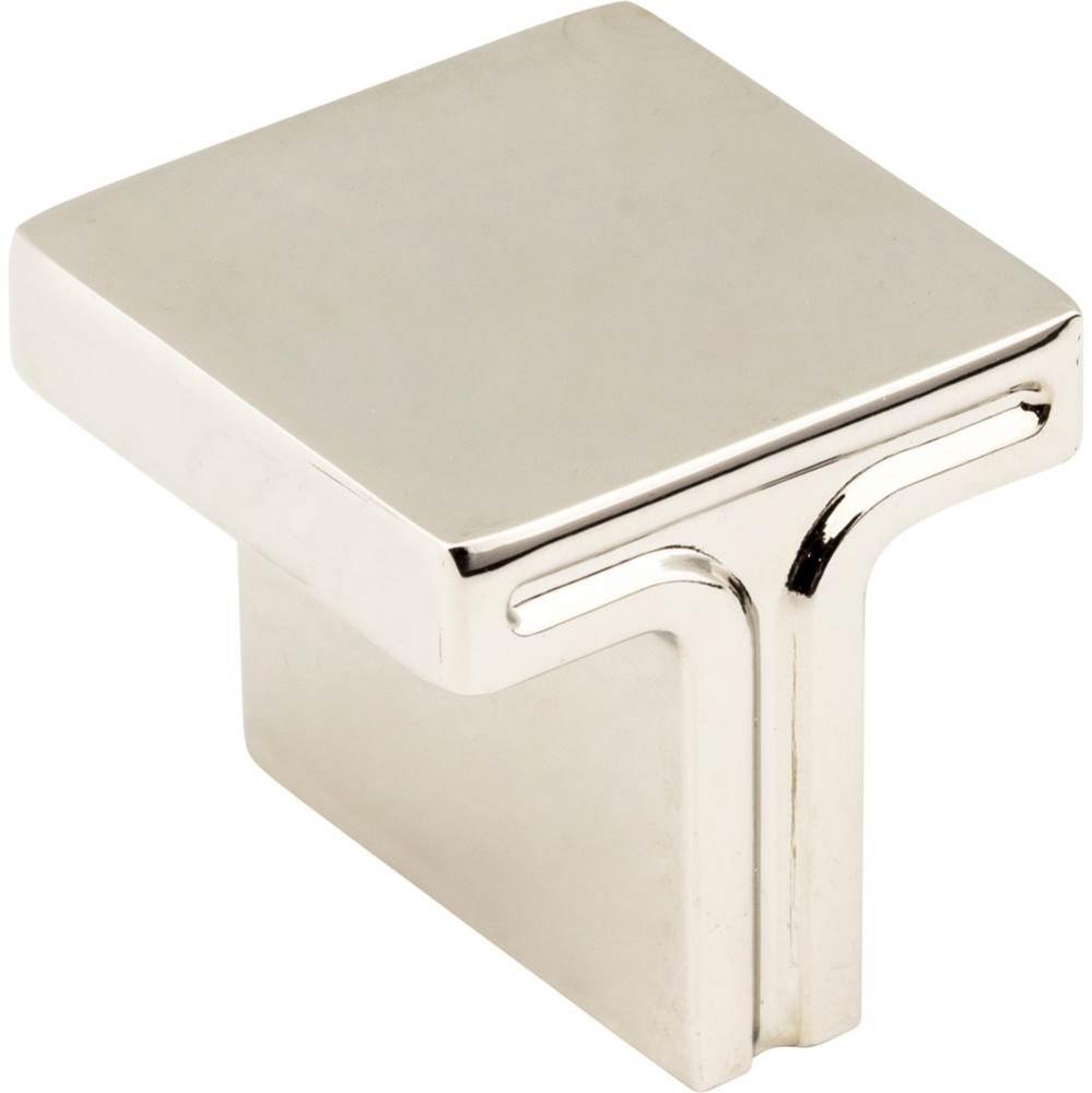 1-1/8'' Overall Length Polished Nickel Square Anwick Cabinet Knob